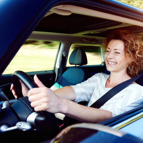 Practitioner driving between client visits